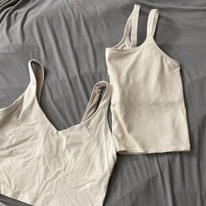 2 lululemon tanks white & bone